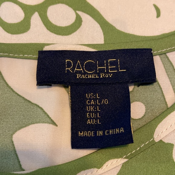 Rachel Roy green and ivory print blouse - Picture 6 of 7